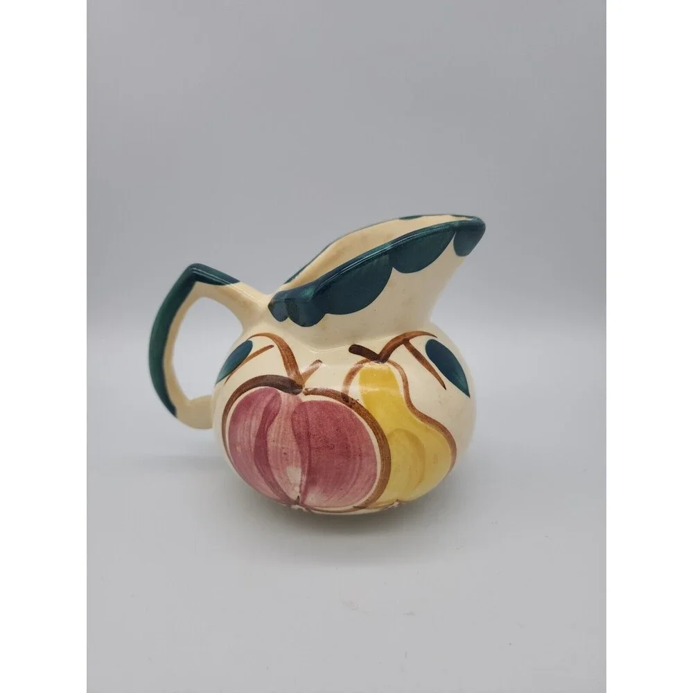 Puritan Slip Ware Pottery Apple & Pear Water Creamer Pitcher Vintage